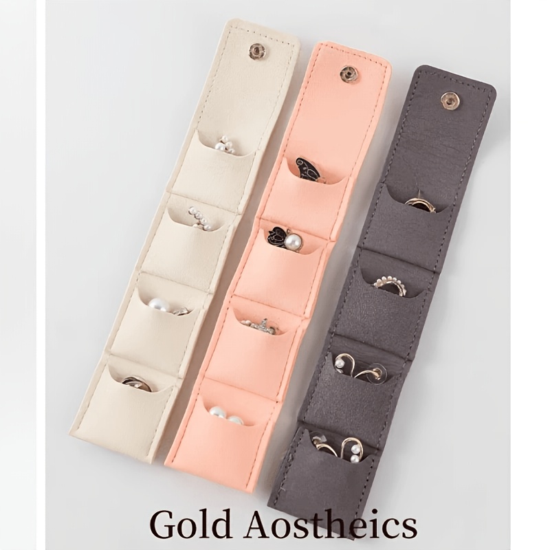 4-Grid Foldable Multi-Functional Travel Jewelry Pouch